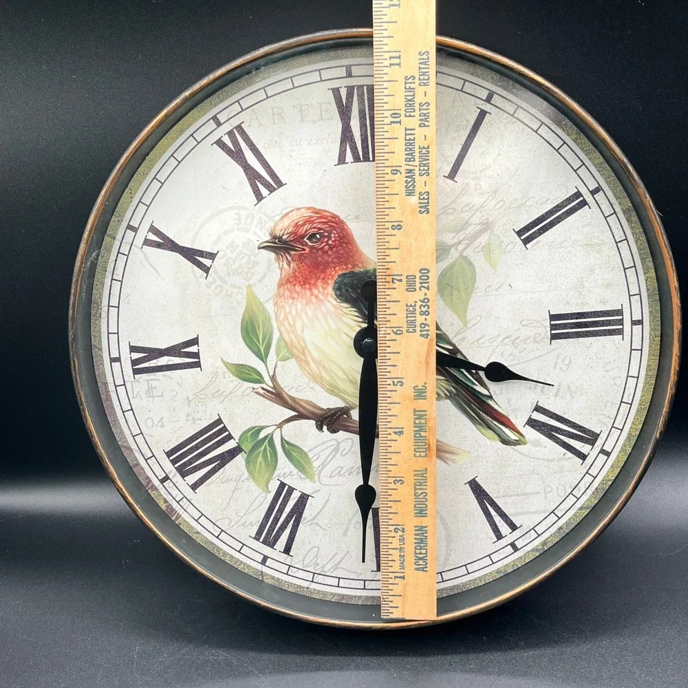 WestClox‎ Round Wall Clock Bird Roman Numeral Decorative Home Cottagecore 12